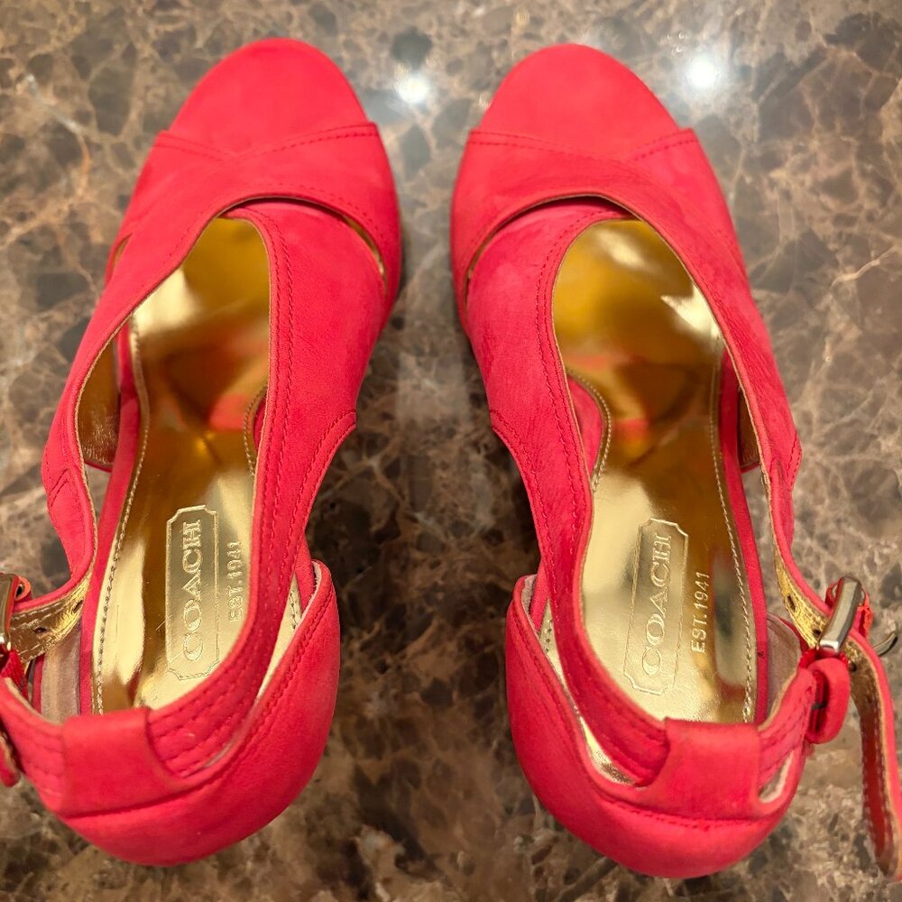Coach Adelle Nubuck Blossom Colored Platform Heels (Size 5) - Picture 8 of 15